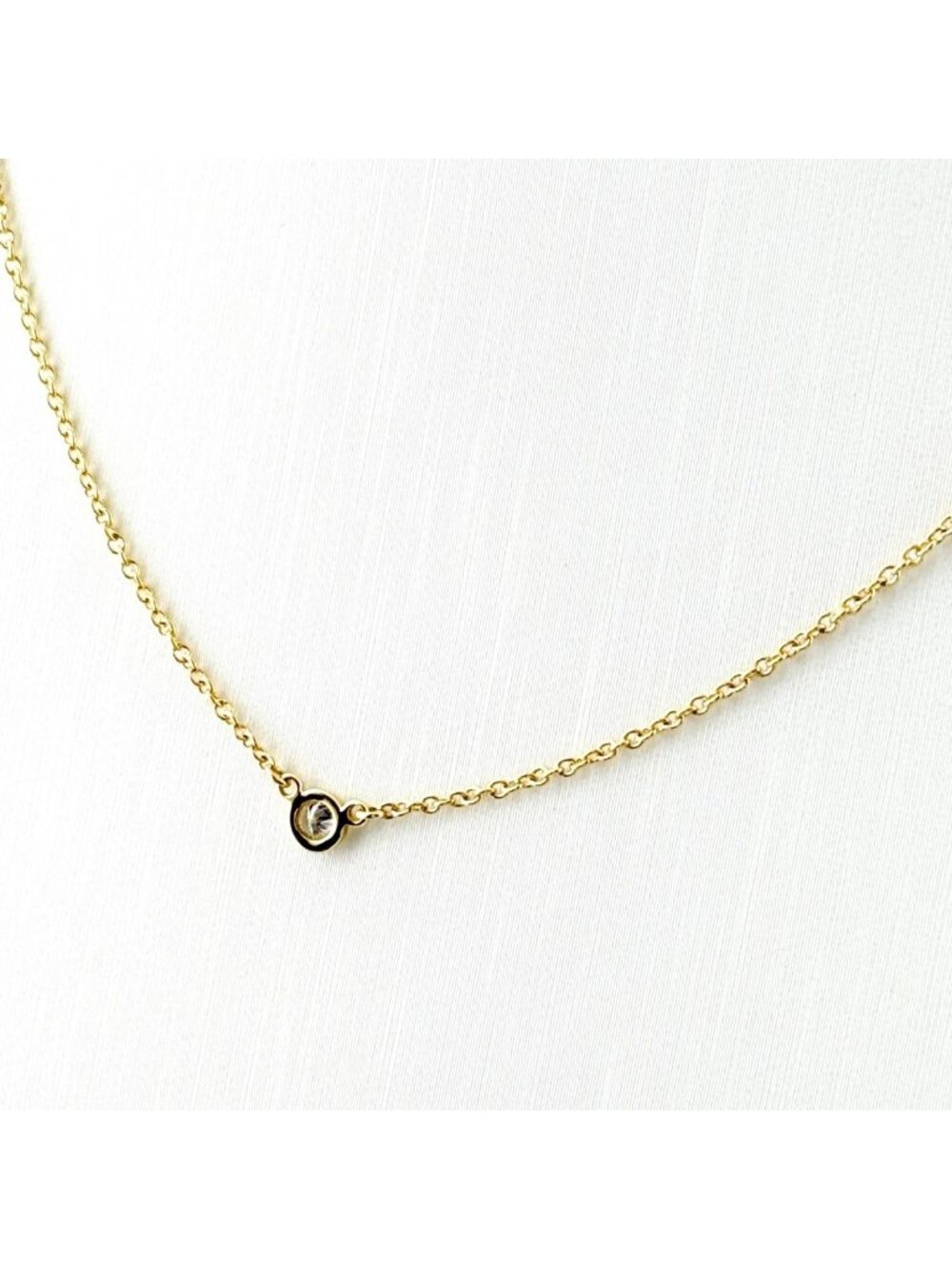 Tiffany & Co by the Yard Necklace YG Yellow Gold Pendant 750 Diamond - Picture 2 of 5